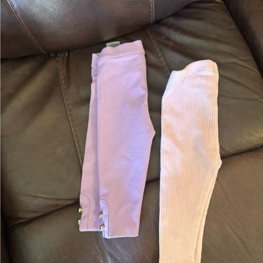 Janie and Jack Lilac & Light Pink Girls' Leggings Set